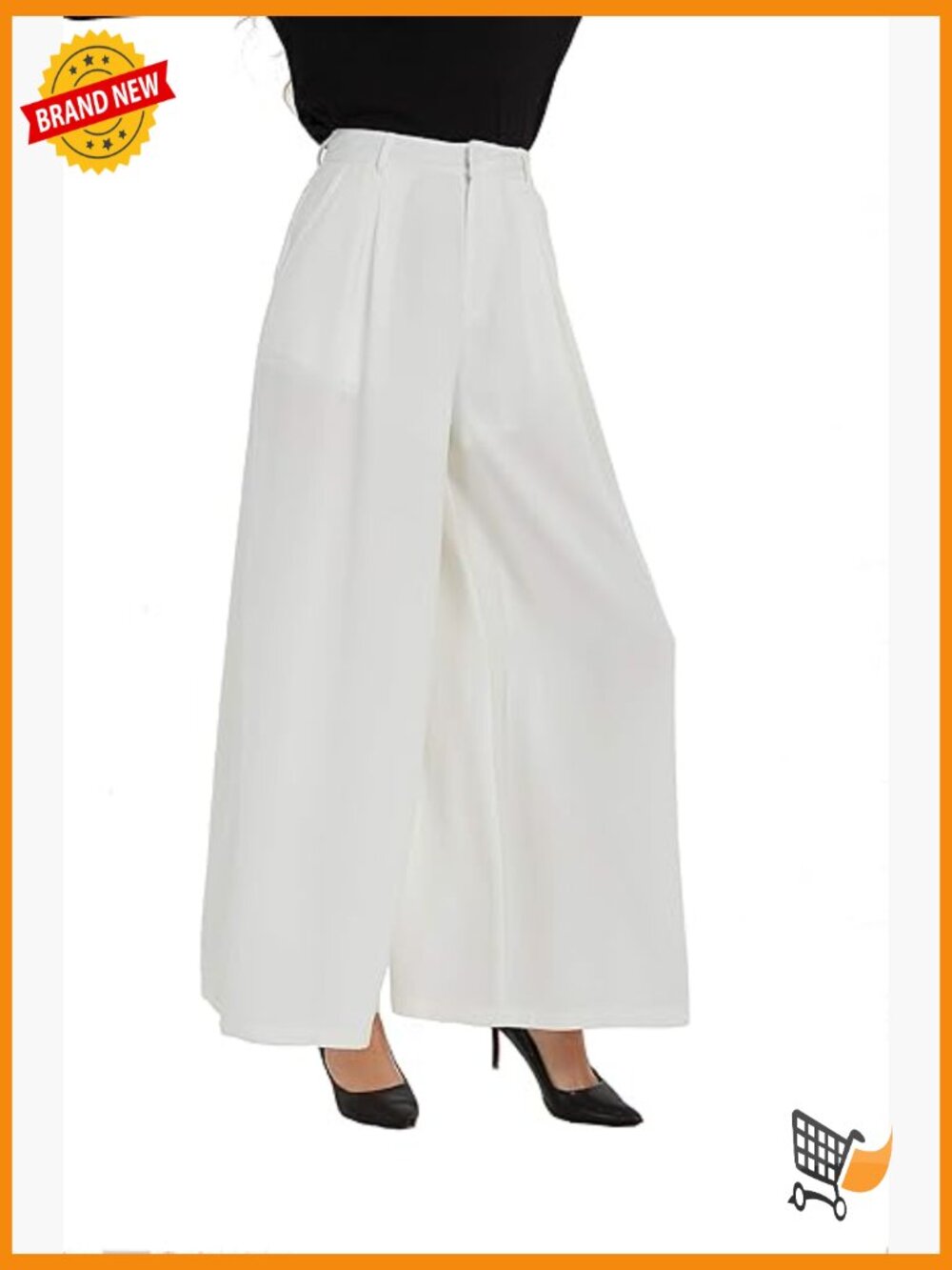 High Waist Wide Leg Long Palazzo Pants Trousers Regular Size